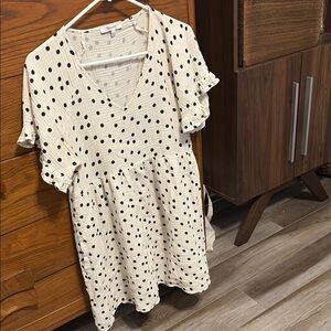 Madewell Polka Dot V-Neck Dress